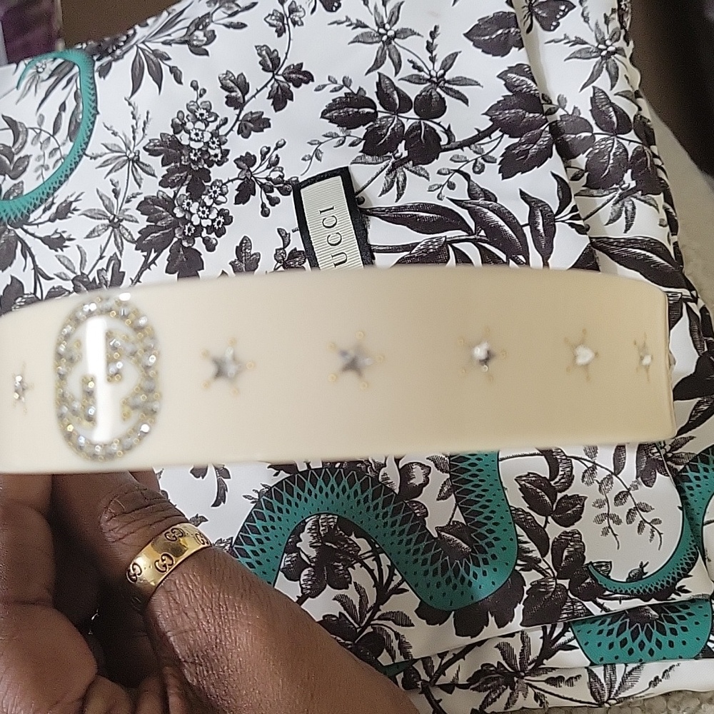 GUCCI BEIGE CRYSTAL NWOT EMBELLISHED HEADBAND - Picture 5 of 9
